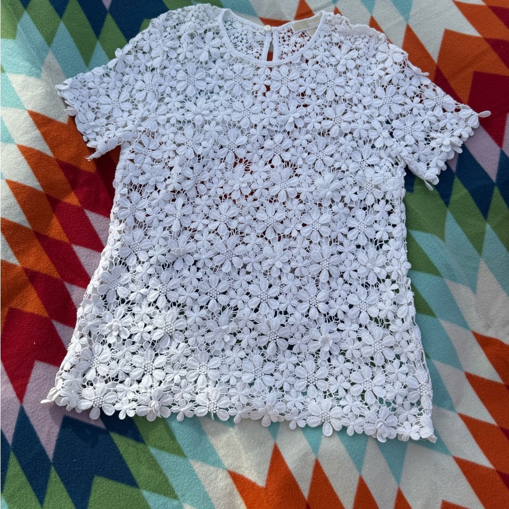 White Floral Lace Women's Top (including inner)